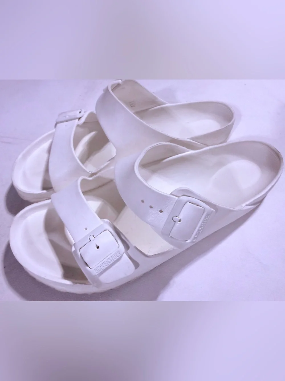Birkenstock Arizona White Double-Strap Men’s Slide Sandals Size-46